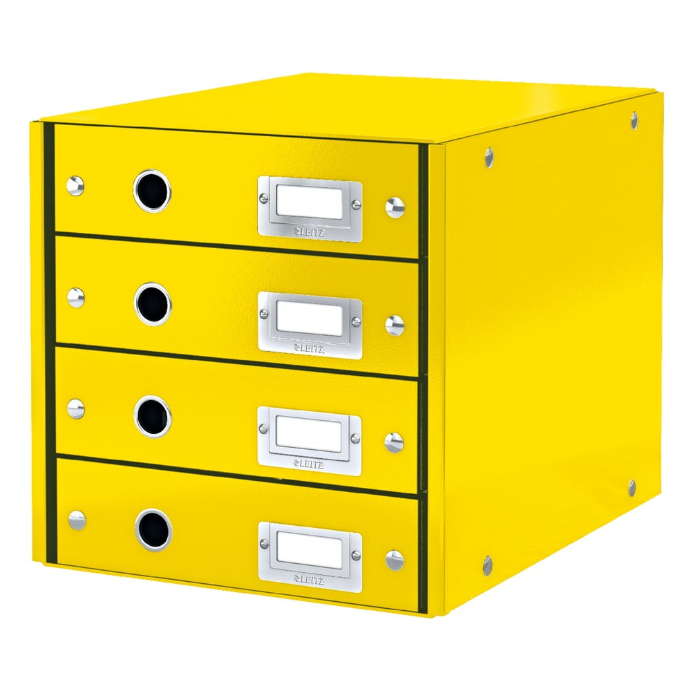 Žltá škatuľa s 4 zásuvkami Leitz Office dĺžka 36 cm