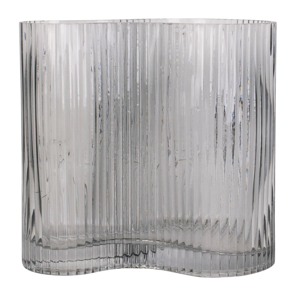 Sivá sklenená váza PT LIVING Wave výška 18 cm
