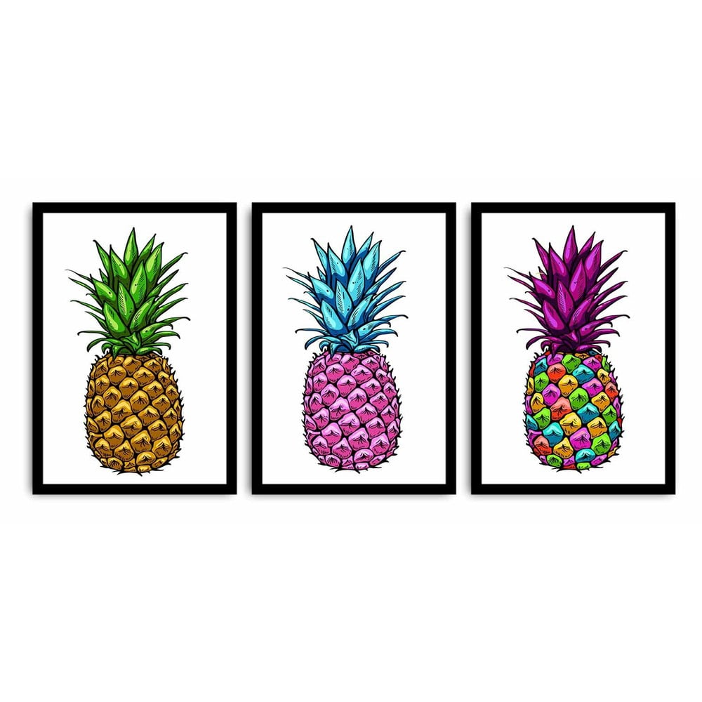 Trojdielny obraz Pineapple 109 × 50 cm