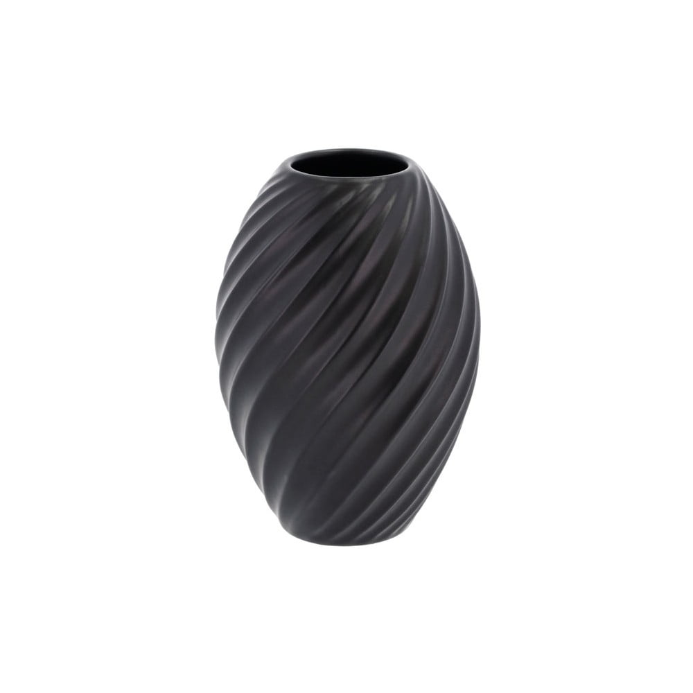 Čierna porcelánová váza Morsø River výška 16 cm