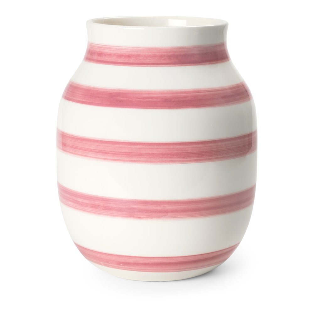 Bielo-ružová keramická váza Kähler Design Omaggio výška 20 cm