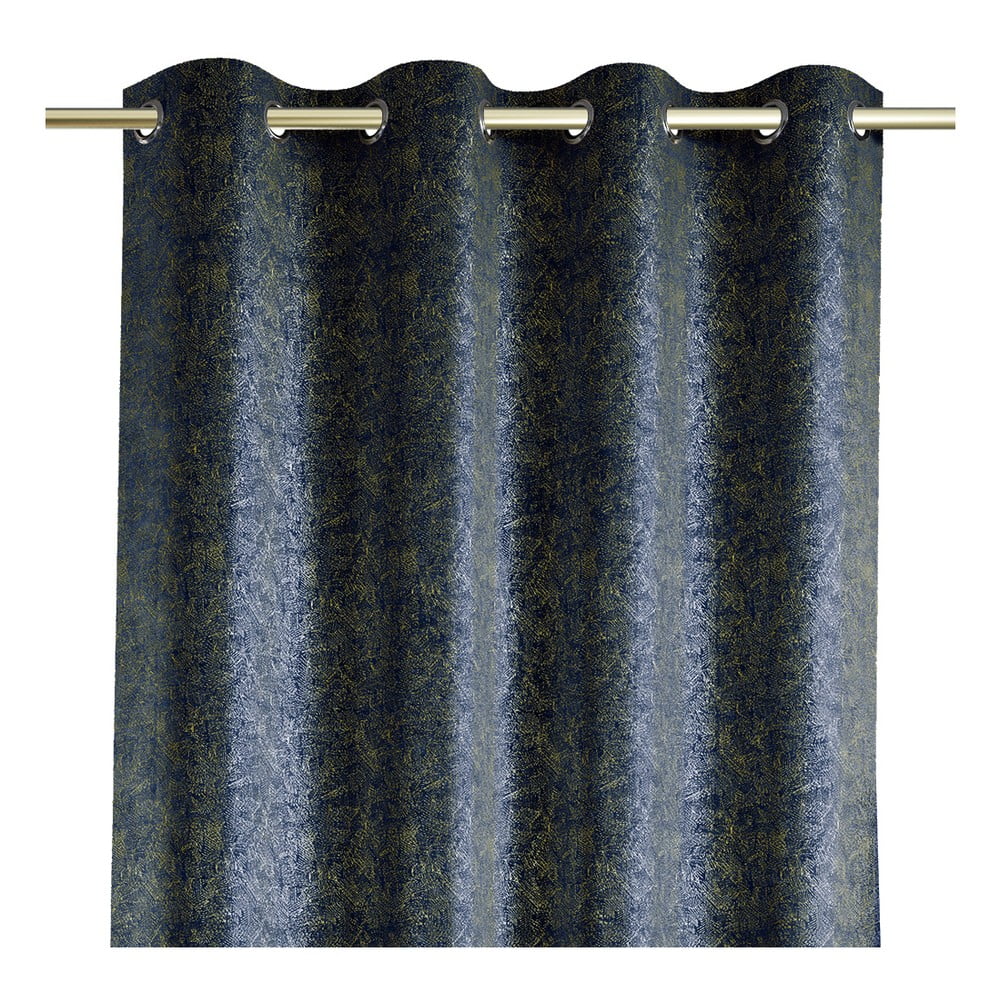 Modrý záves so zamatovým povrchom AmeliaHome Veras 140 x 250 cm