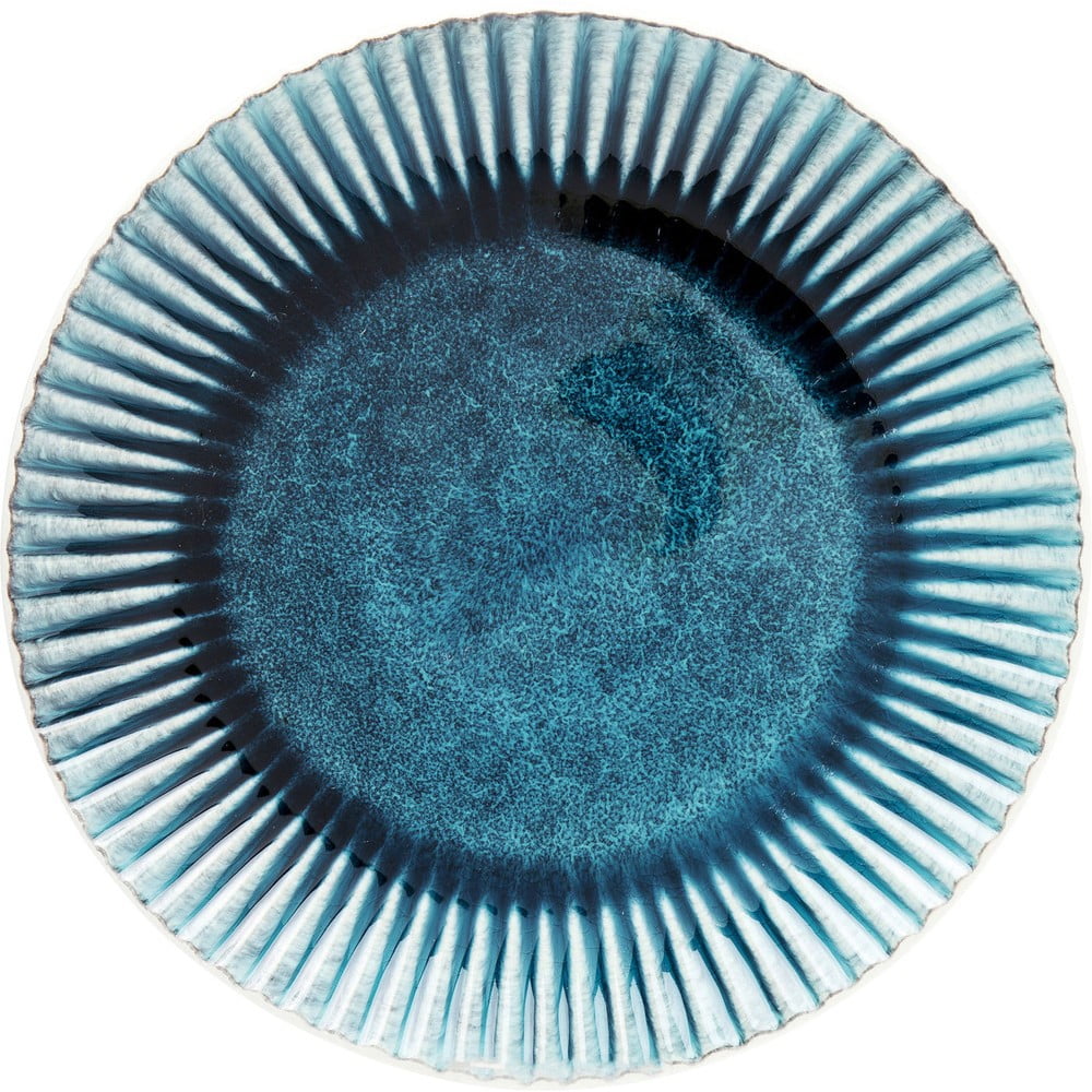Modrý kameninový tanier Kare Design Mustique Rim ⌀ 29 cm