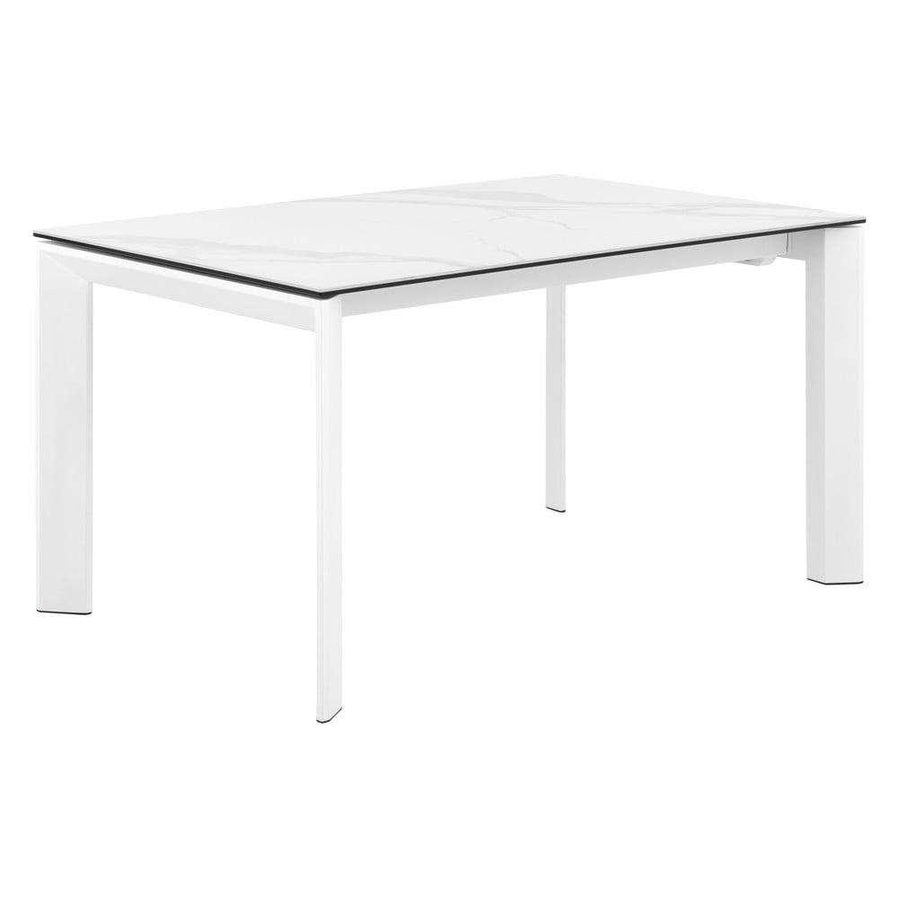 Bielosivý rozkladací jedálenský stôl sømcasa Tamara 160 x 90 cm