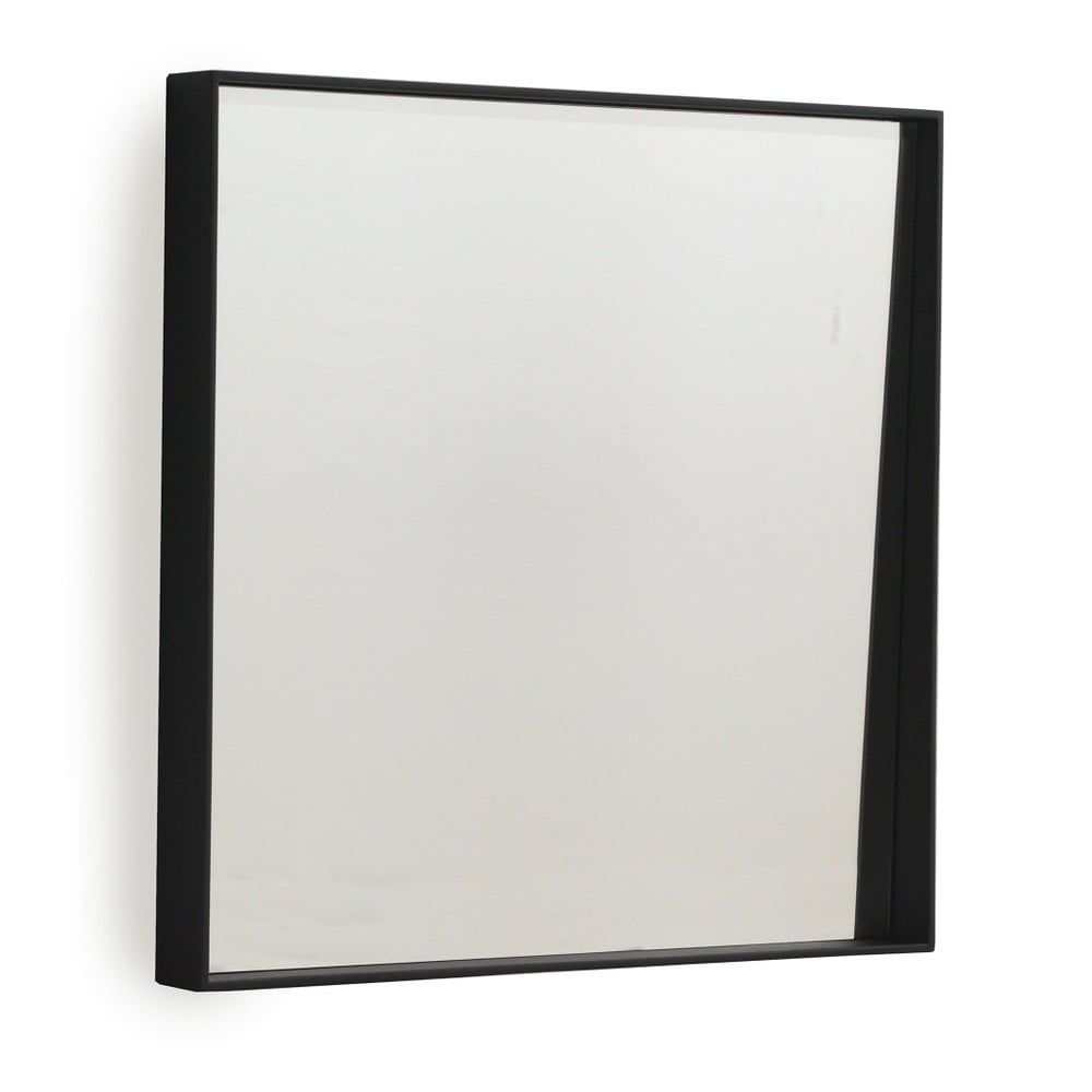 Čierne nástenné zrkadlo Geese Thin 40 × 40 cm