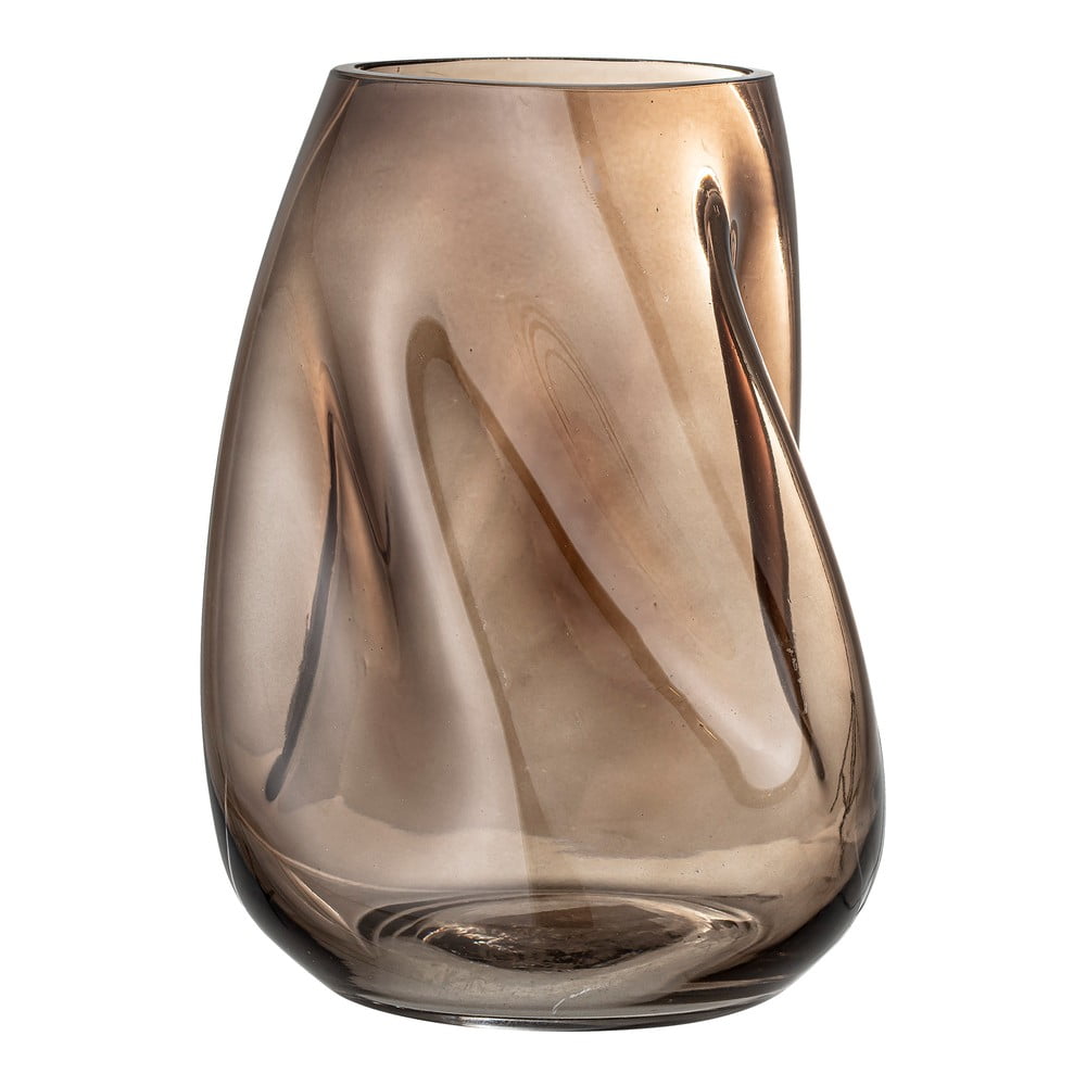 Hnedá sklenená váza Bloomingville Ingolf výška 26 cm