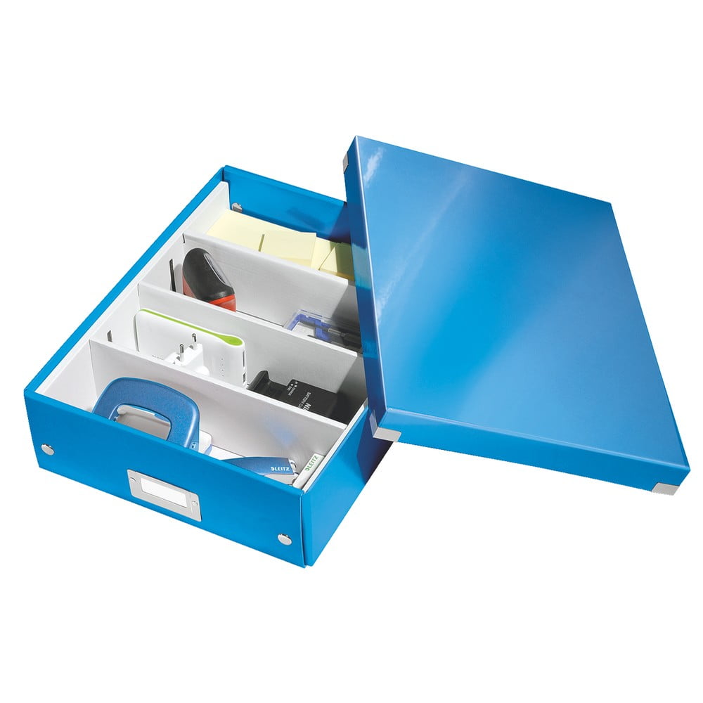 Modrá škatuľa s organizérom Leitz Office dĺžka 37 cm