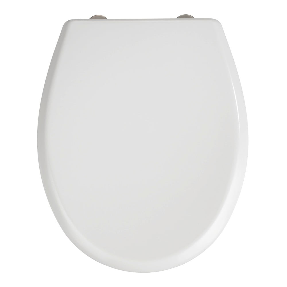 Biele WC sedadlo s jednoduchým zatváraním Wenko Gubbio 445 × 37 cm