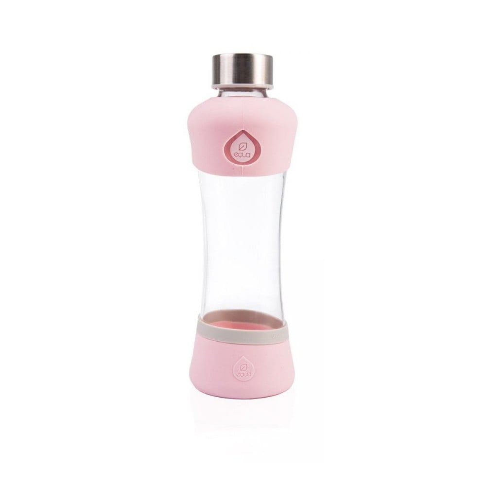 Ružová sklenená fľaša z borosilikátového skla Equa Active Berry 550 ml