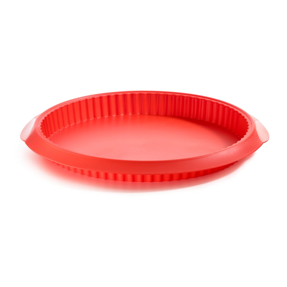 Červená silikónová forma na quiche Lékué ⌀ 28 cm