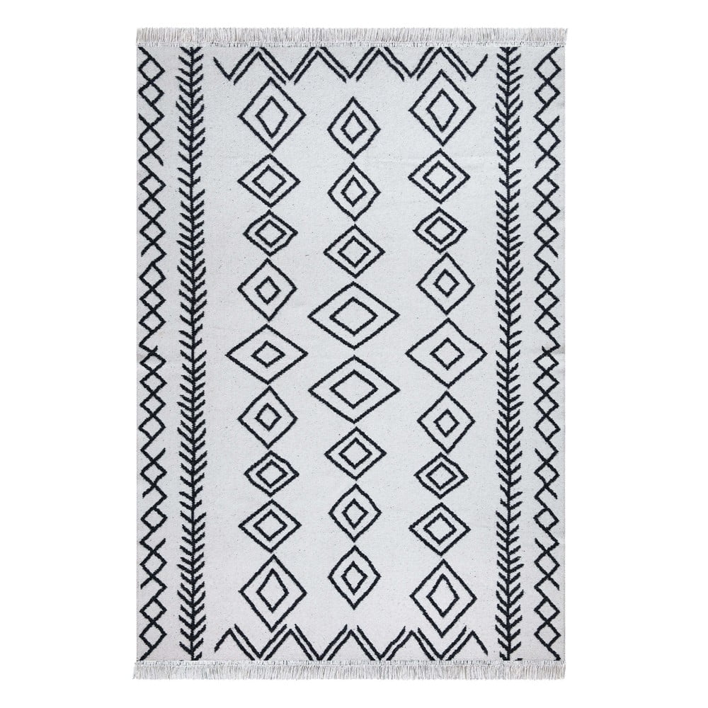 Bielo-čierny bavlnený koberec Oyo home Duo 120 x 180 cm