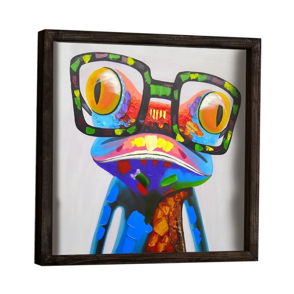 Dekoratívny zarámovaný obraz Frog 34 × 34 cm