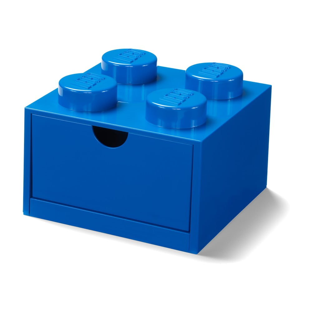 Modrý stolový box so zásuvkou LEGO® 15 x 16 cm