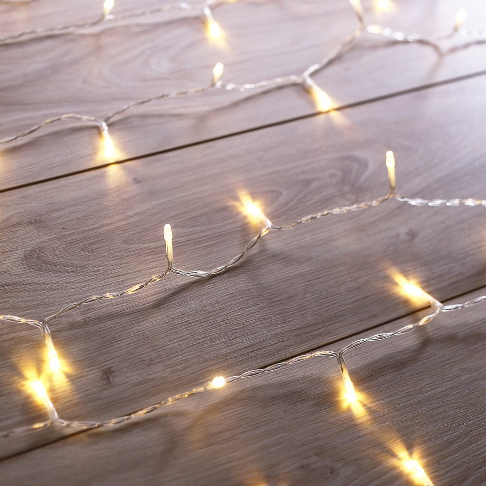 Transparentná LED svetelná reťaz DecoKing Christmas 200 svetielok dĺžka 1 m