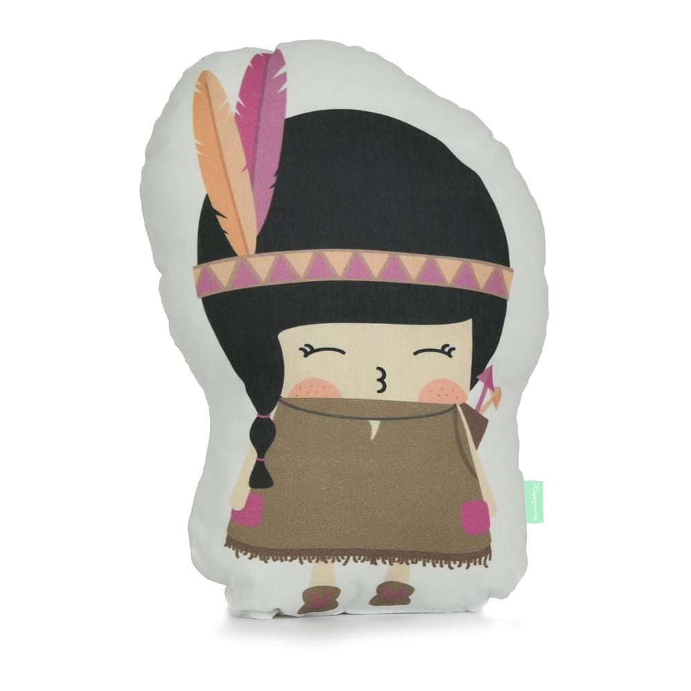 Vankúšik z čistej bavlny Happynois Indian Girl 40 × 30 cm