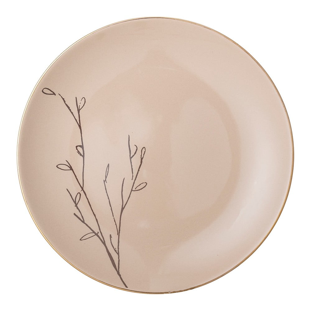 Ružový keramický plytký tanier Bloomingville Rio ⌀ 22 cm