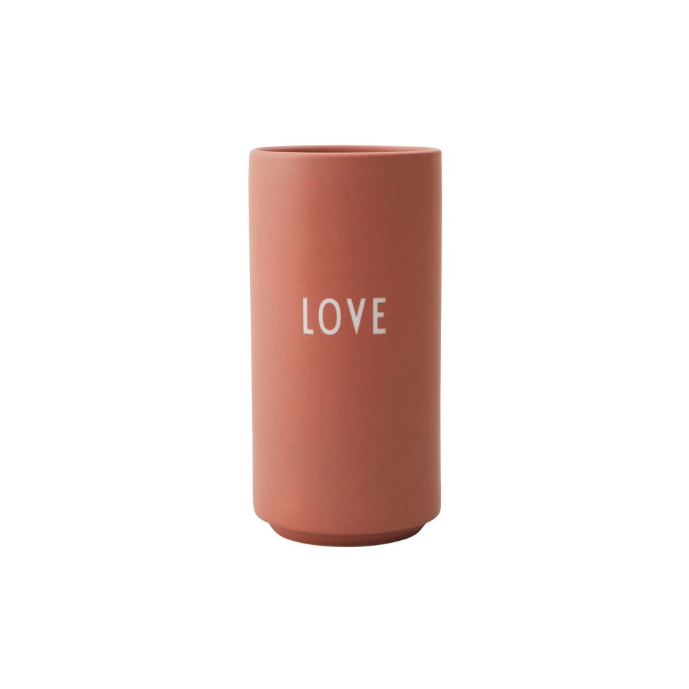 Ružová porcelánová váza Design Letters Love výška 11 cm