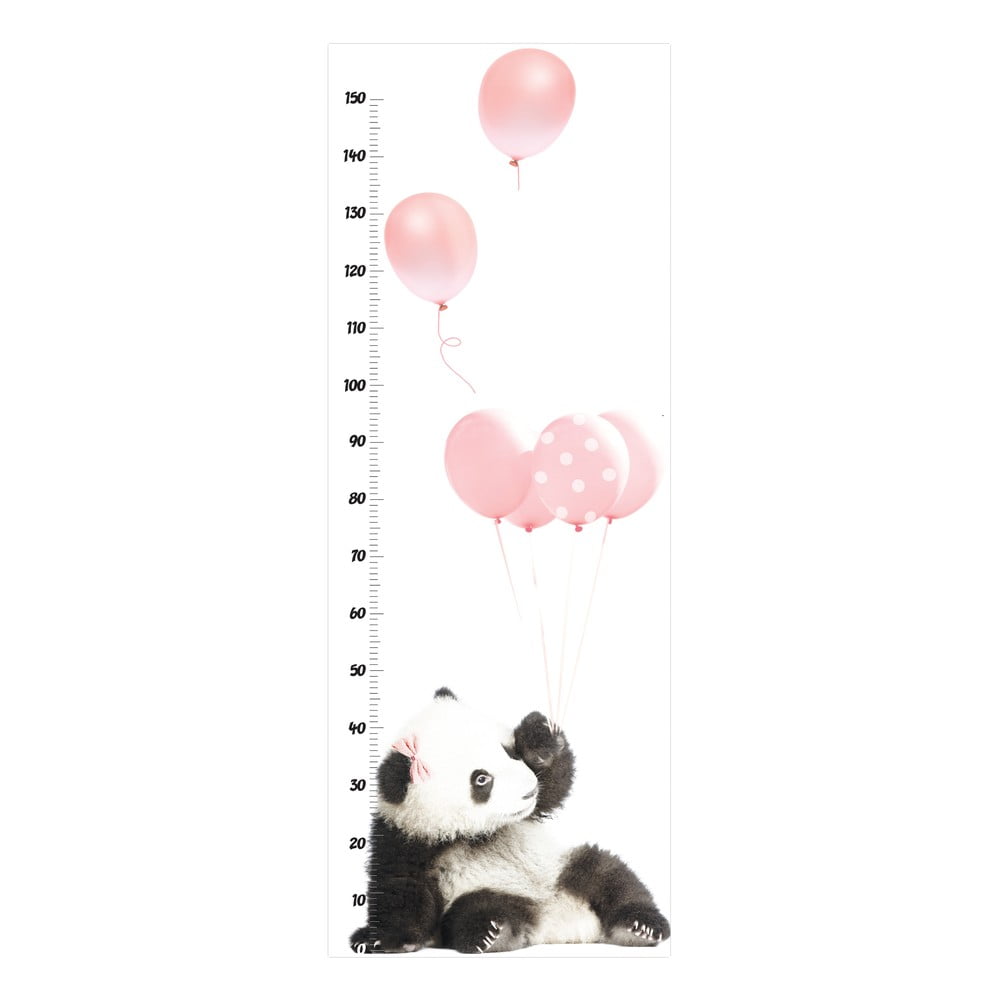 Nástenná samolepka s meradlom výšky Dekornik Pink Panda 60 × 160 cm