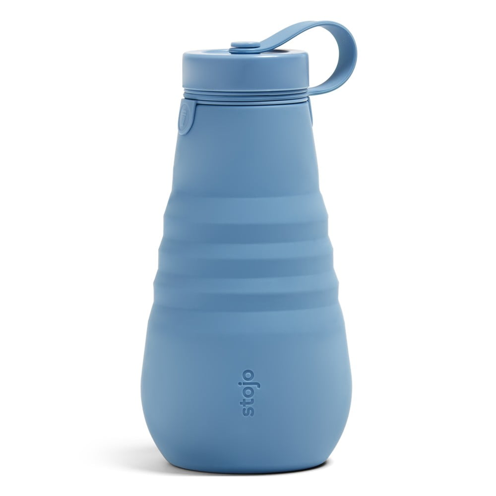 Modrá skladacia fľaša Stojo Bottle Steel 590 ml