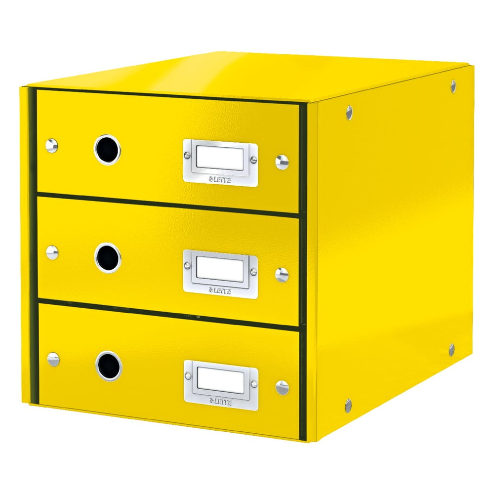 Žltá škatuľa s 3 zásuvkami Leitz Office 36 x 29 x 28 cm