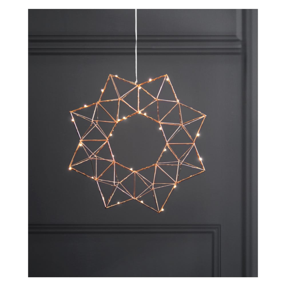 Medená svetelná LED dekorácie Star Trading Edge ø 30 cm
