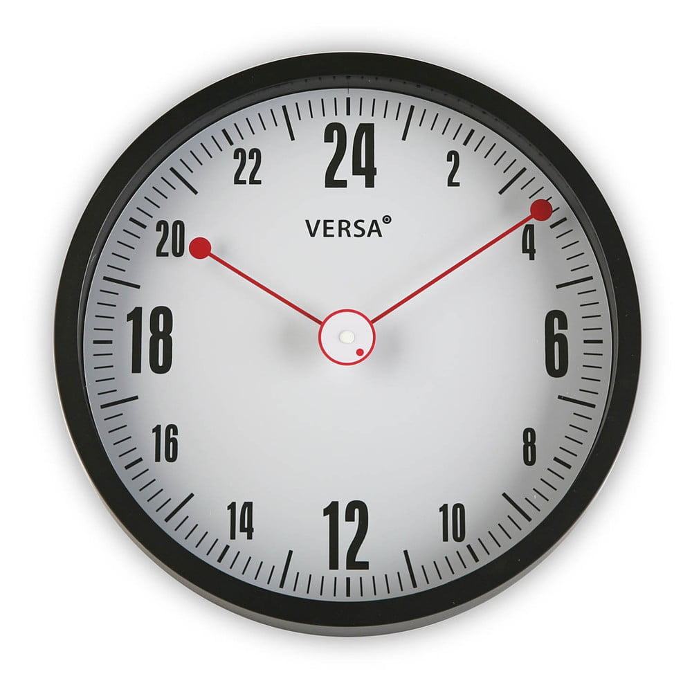 Čierne guľaté nástenné hodiny Versa Miriam ø 30 cm
