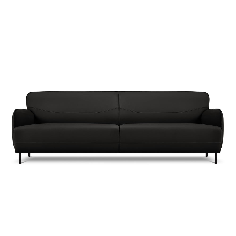 Čierna kožená pohovka Windsor  Co Sofas Neso 235 x 90 cm