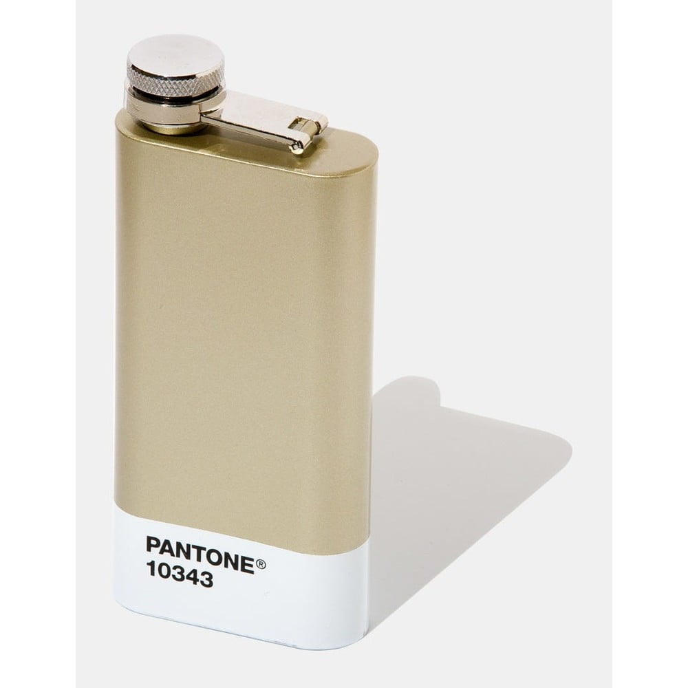Ploská fľaša v zlatej farbe Pantone 150 ml