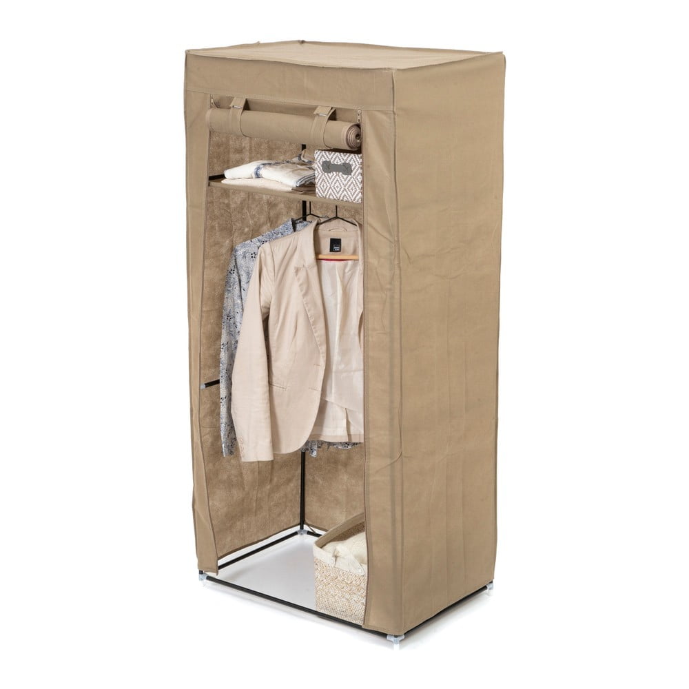 Béžová textilná šatníková skriňa Compactor Wardrobe výška 147 cm