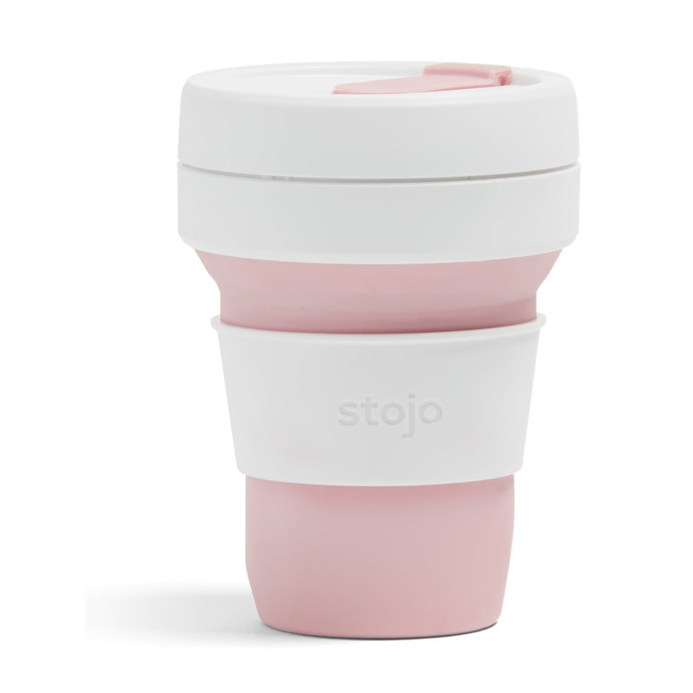 Bielo-ružový skladací hrnček Stojo Pocket Cup Rose 355 ml