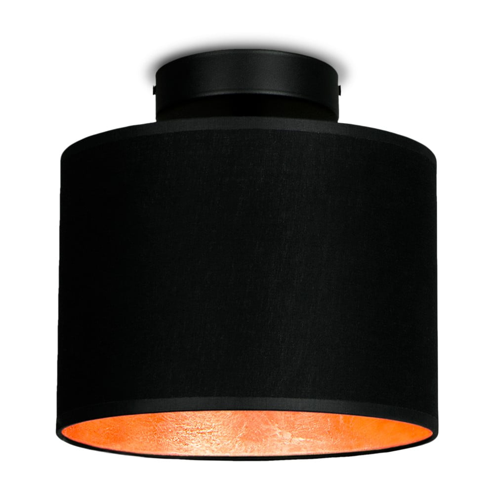Čierne stropné svietidlo s detailom v medenej farbe Sotto Luce Mika XS CP ⌀ 20 cm