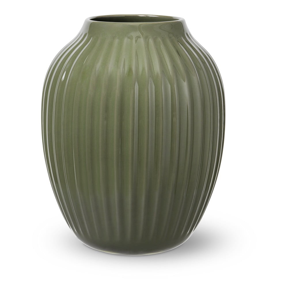 Tmavozelená kameninová váza Kähler Design výška 255 cm