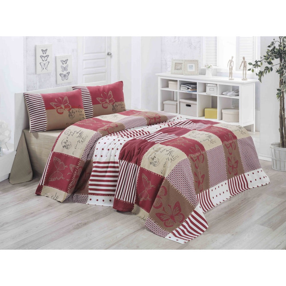 Ľahká prešívaná bavlnená prikrývka cez posteľ Victoria Butterfly 160 × 230 cm