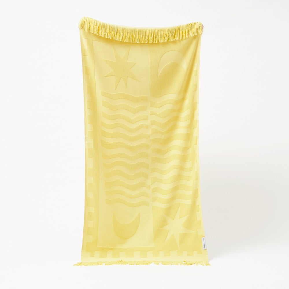 Žltá bavlnená plážová osuška Sunnylife Luxe 160 x 90 cm