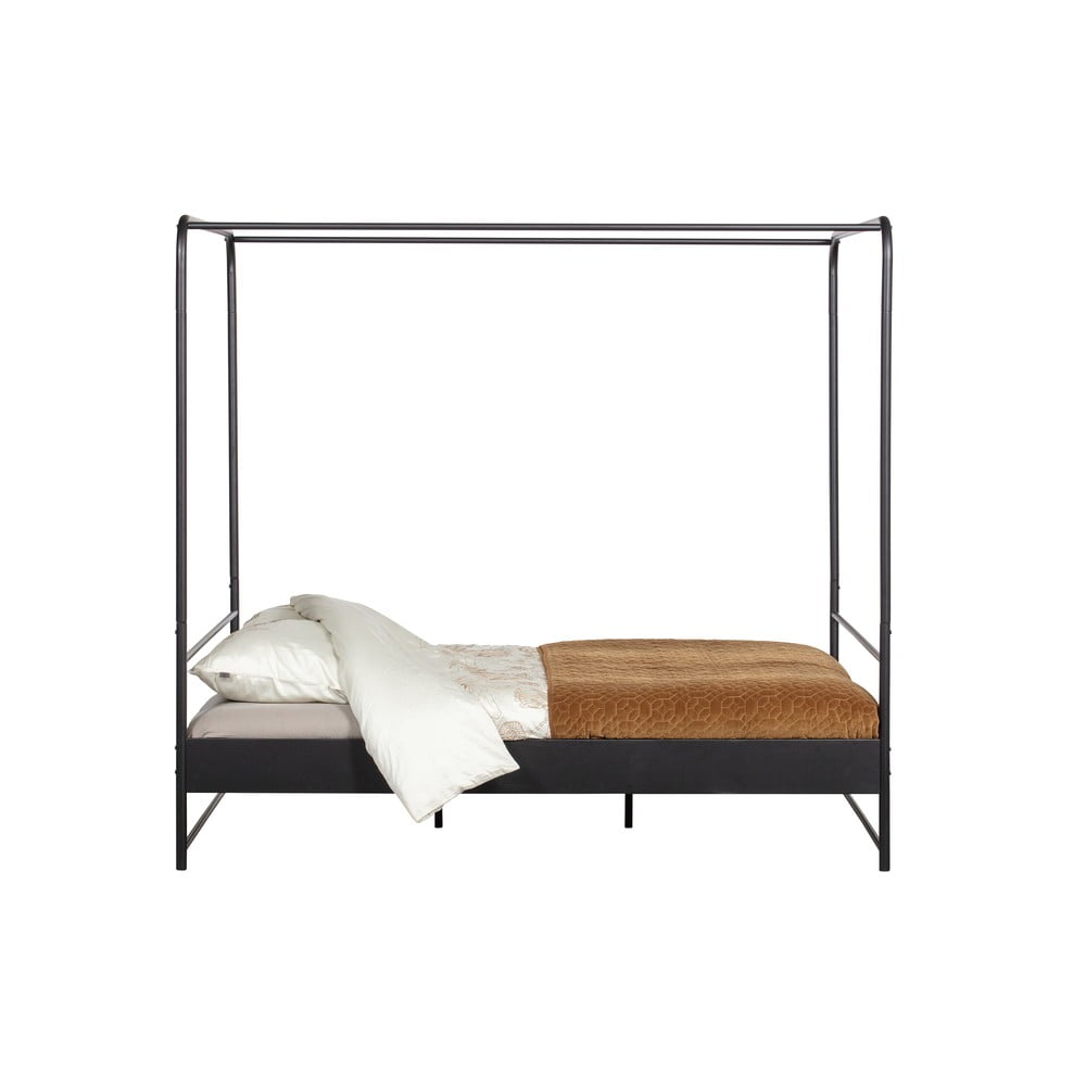 Čierna dvojlôžková kovová posteľ vtwonen Bunk 160 x 200 cm
