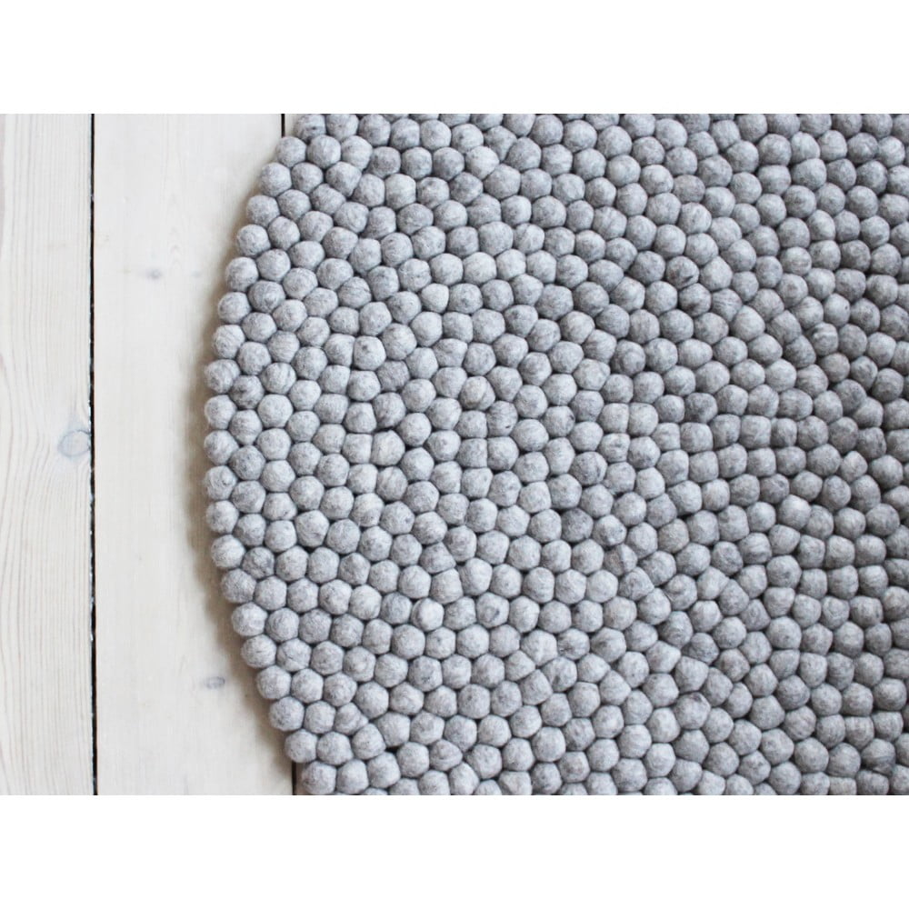 Pieskovohnedý guľôčkový vlnený koberec Wooldot Ball rugs ⌀ 120 cm