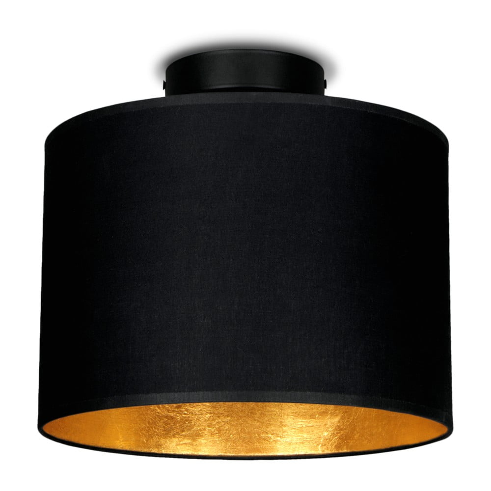 Čierne stropné svietidlo s detailom v zlatej farbe Sotto Luce Mika Ø 25 cm