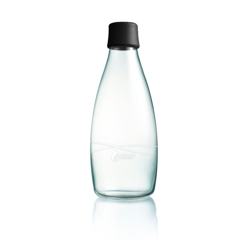 Čierna sklenená fľaša ReTap s doživotnou zárukou 800 ml