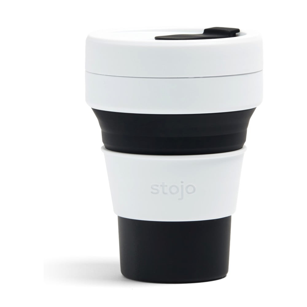 Bielo-čierny skladací hrnček Stojo Pocket Cup 355 ml