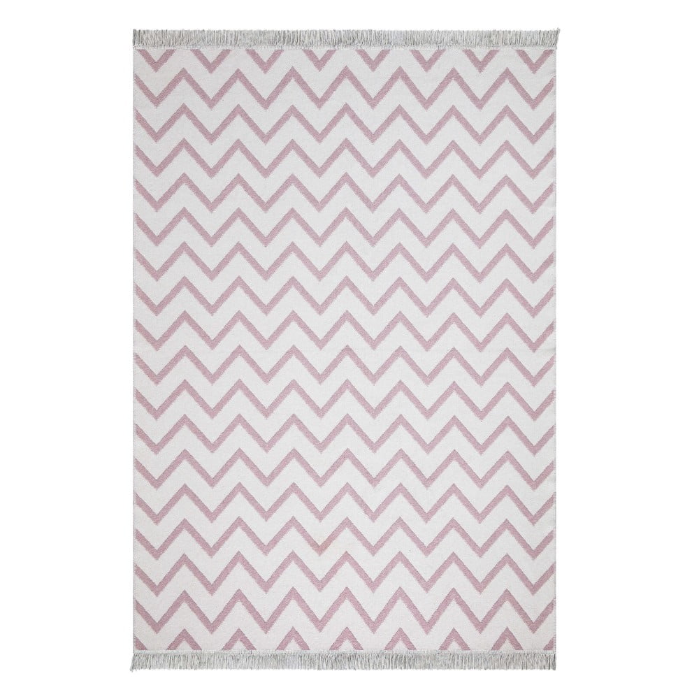 Bielo-ružový bavlnený koberec Oyo home Duo 160 x 230 cm