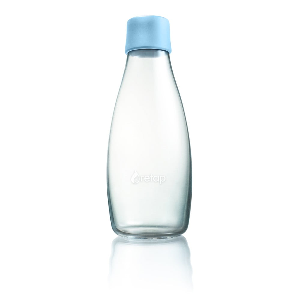 Svetlomodrá sklenená fľaša ReTap s doživotnou zárukou 500 ml
