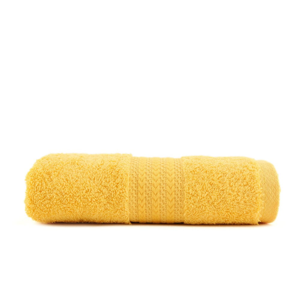 Žltý uterák z čistej bavlny Sunny 70 × 140 cm