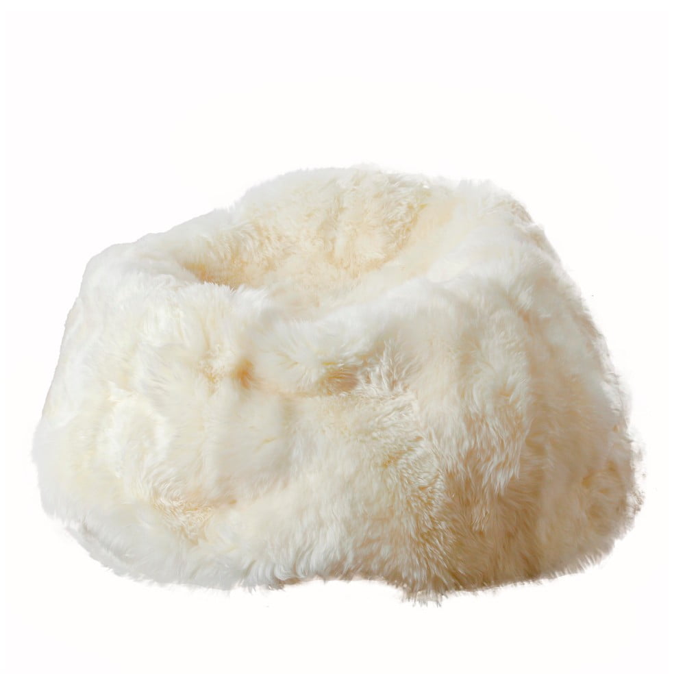 Biely sedací vak z ovčej kožušiny Native Natural ⌀ 110 cm