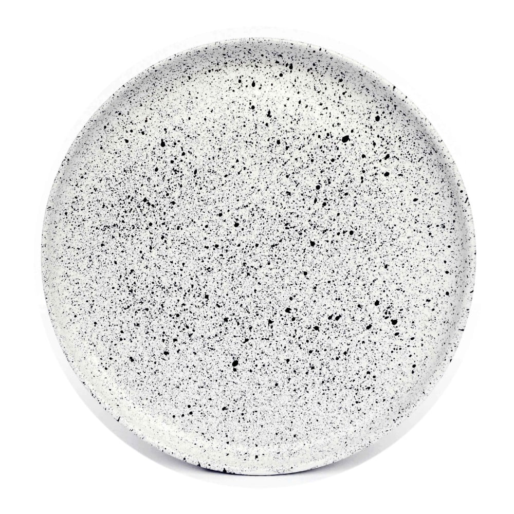 Bielo-čierny kameninový veľký tanier ÅOOMI Mess ø 275 cm