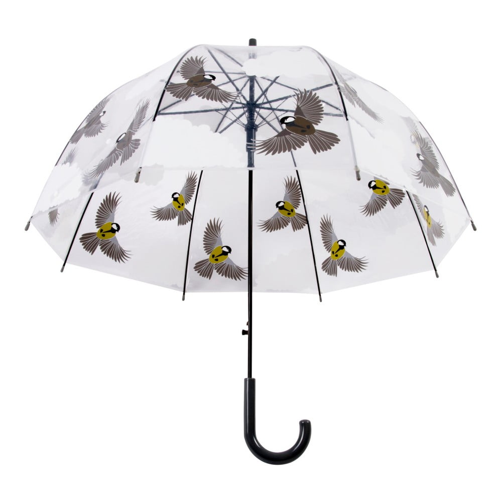 Transparentný dáždnik s potlačou vtáčikov Esschert Design ⌀ 808 cm