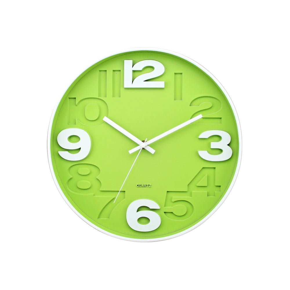 Zelené nástenné hodiny Postershop Matt ø 30 cm