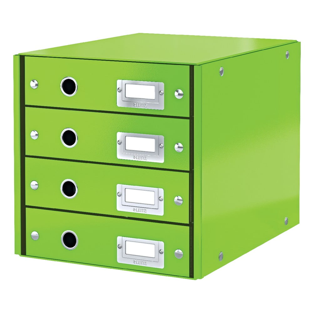 Zelená škatuľa s 4 zásuvkami Leitz Office dĺžka 36 cm