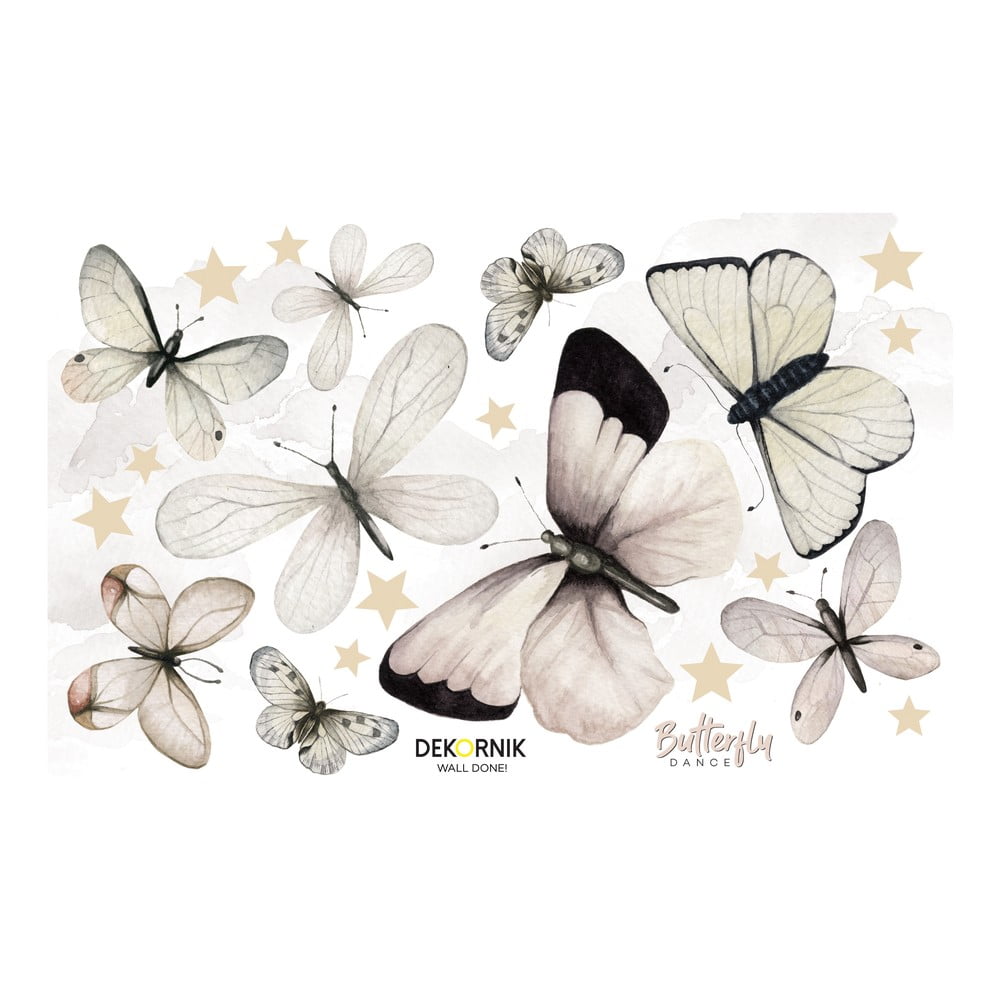 Súprava nástenných samolepiek v tvare motýľov Dekornik 110 x 70 cn