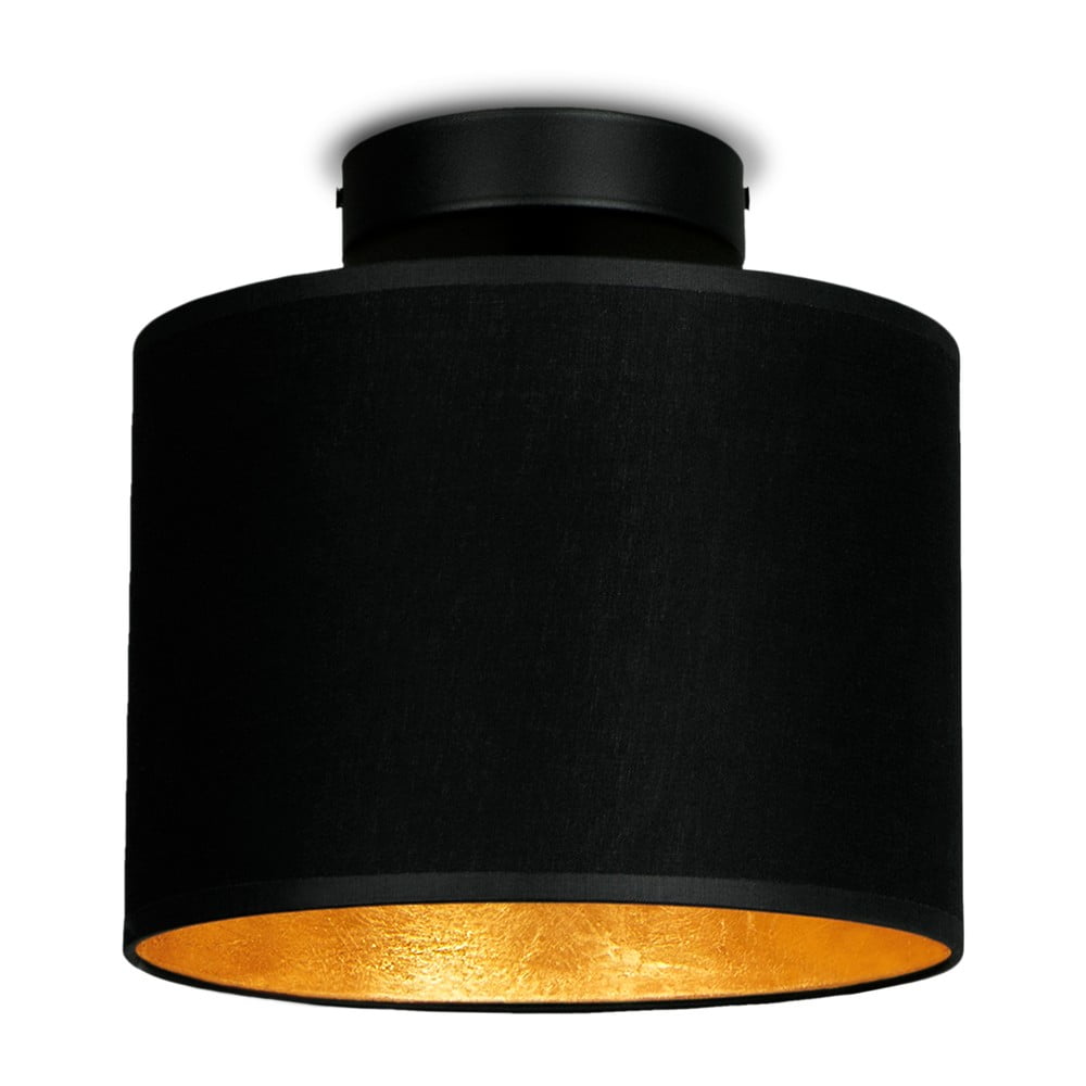 Čierne stropné svietidlo s detailom v zlatej farbe Sotto Luce Mika XS CP ⌀ 20 cm