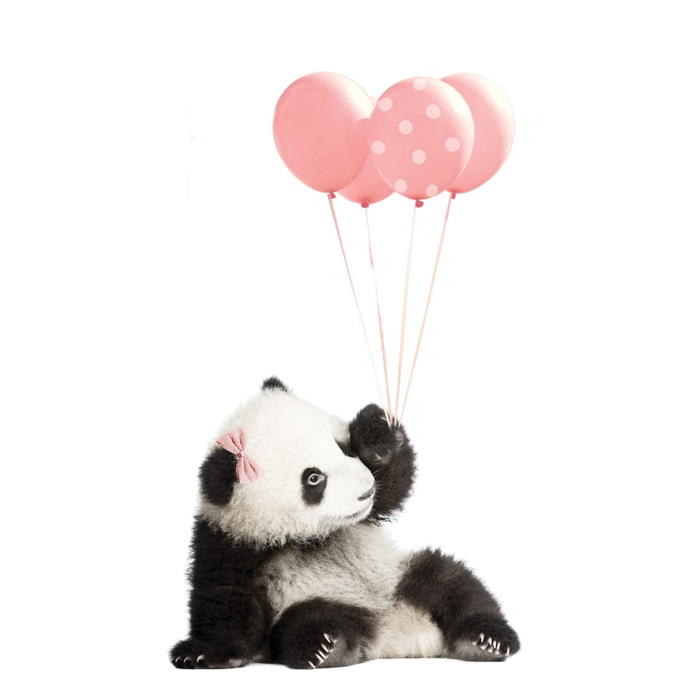 Nástenná samolepka Dekornik Pink Panda 70 × 115 cm